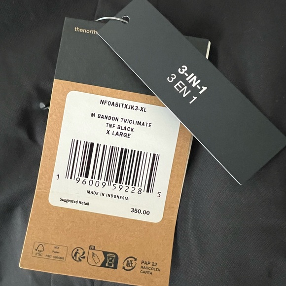 THE NORTH FACE Men's Bandon Triclimate Insulated Down Dryvent 3 in 1 Black - Picture 9 of 16